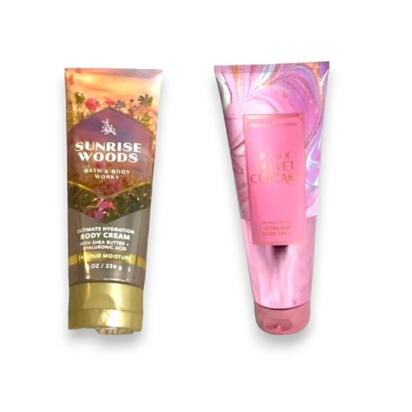 Bath & Body Pink Velvet Cupcake & Sunrise Woods 2 Piece Bundle - Picture 1 of 3